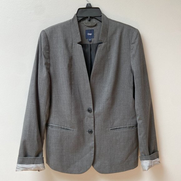 GAP Gray Blazer w/ Notched Collar - Picture 1 of 6